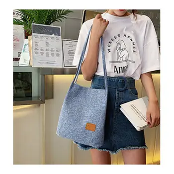 

New Canvas Tote Bags Reusable Shopping Bags Women Large Capacity Shopping Bags Portable Shopping Handbag White Handbag