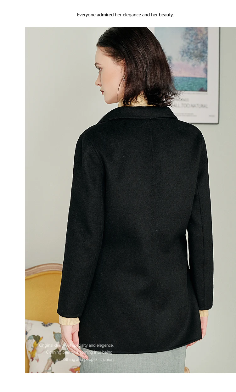 Autumn Winter Fashion Women Sweater Coats Long Sleeve Double-breasted Turn Down Neck Woolen Blazers Office Coats Z2988