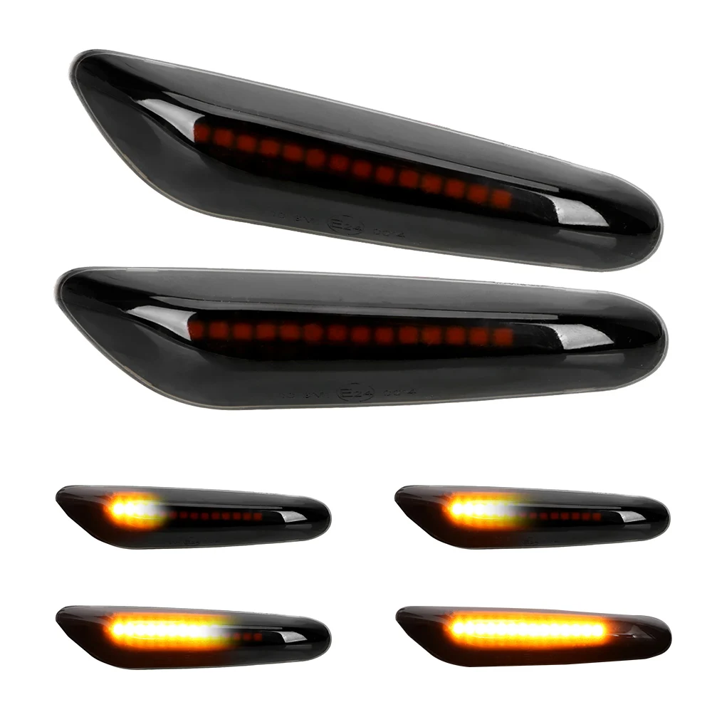 DC 12V Car Turn Signal Lamp Indicators LED Side Marker Light Amber Streamer Lights For BMW E90 E91 E92 E93 E60 E87 E82 E46 | Автомобили и