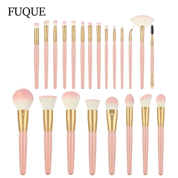 

FUQUE 22pcs Makeup Brush Set Pink Handle With Sythetic Hair Makeup Brush Kit Powder Bluser Highlighing Contour Brush Kit