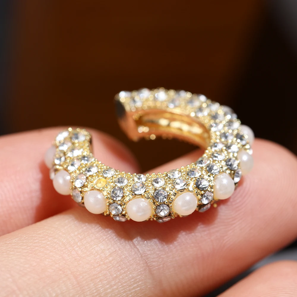 Ear Clip Earrings Clip Earrings Ear Clip Ear Accessories 1pc Women CZ Cuff Earrings C-shaped Cubic Zirconia Ear Cuff No Piercing Gift Party