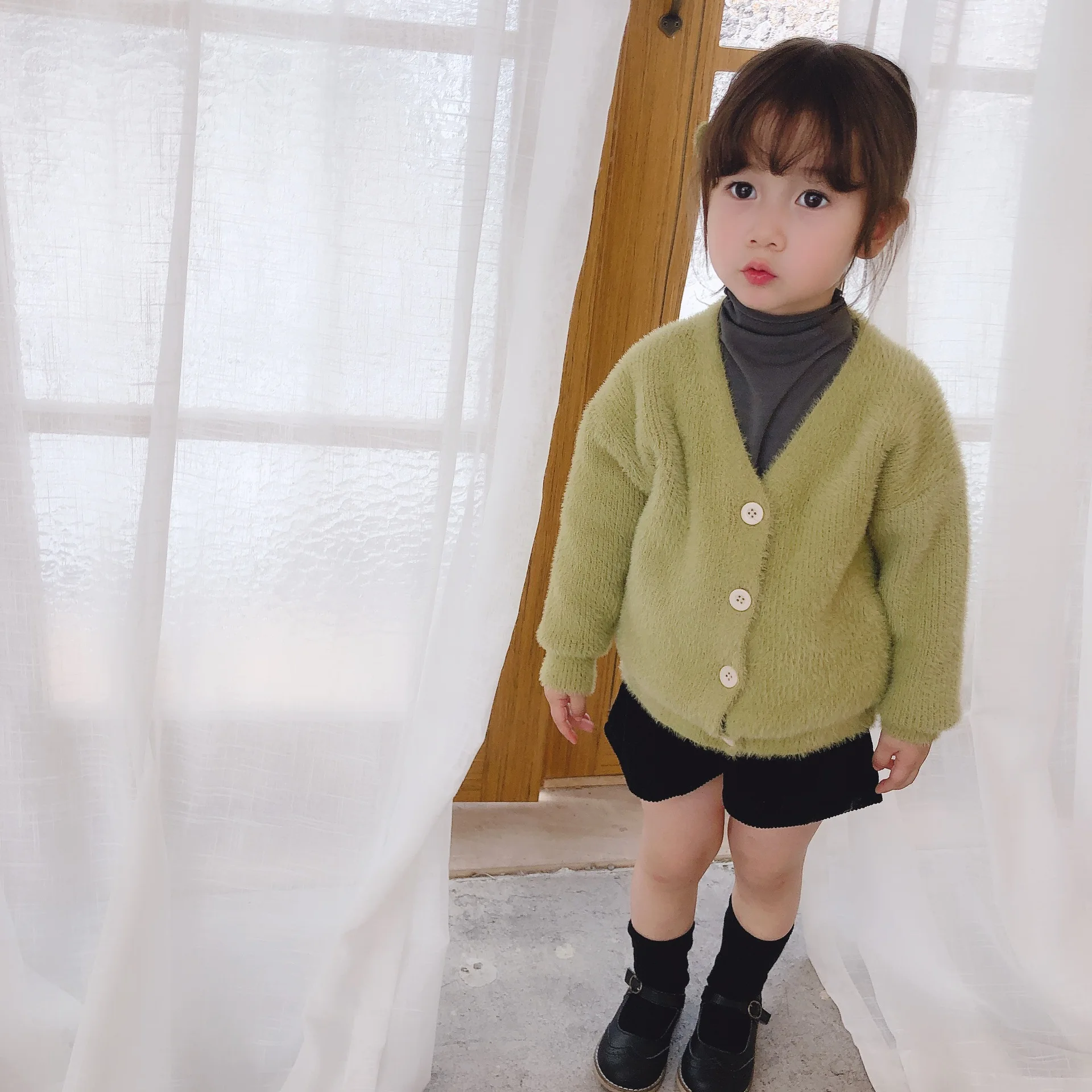Теплый кардиган-пальто для детей 1-6 лет, пальто, вязаные свитера для маленьких девочек, куртки, детская верхняя одежда