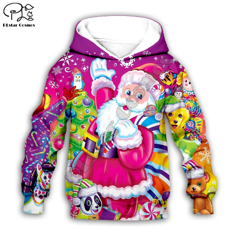 

Kid Santa Claus costumes 3D print hoodie Lisa Frank Merry Christmas gifts children Sweatshirt zipper coat boy girl tshirt Pant