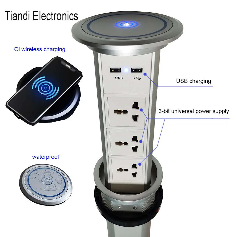 Desktop smart sockets electric pop up multiple plugs for electricity