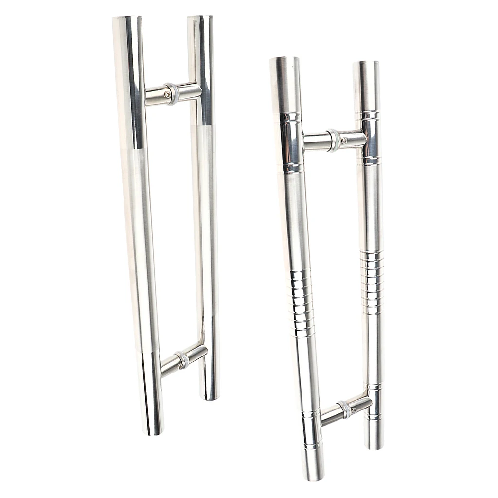 Entrance Glass Wood Gate Stainless Steel Back to Back Pull Push Door Handles H-Shape Door Handrails for Home, Shops