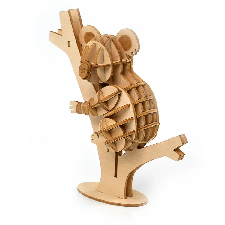 3D деревянная игрушка-головоломка, сборная модель, лазерная резка, сделай сам, животные, игрушки для кошек, деревянные наборы для рукоделия, украшение стола для детей - Цвет: I