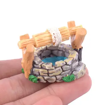 

Resin Mini Modeling Wooden Stakes Pools Retro Wells Miniature Mountain Currents Landscape Micro Decorate Ornament Landscape