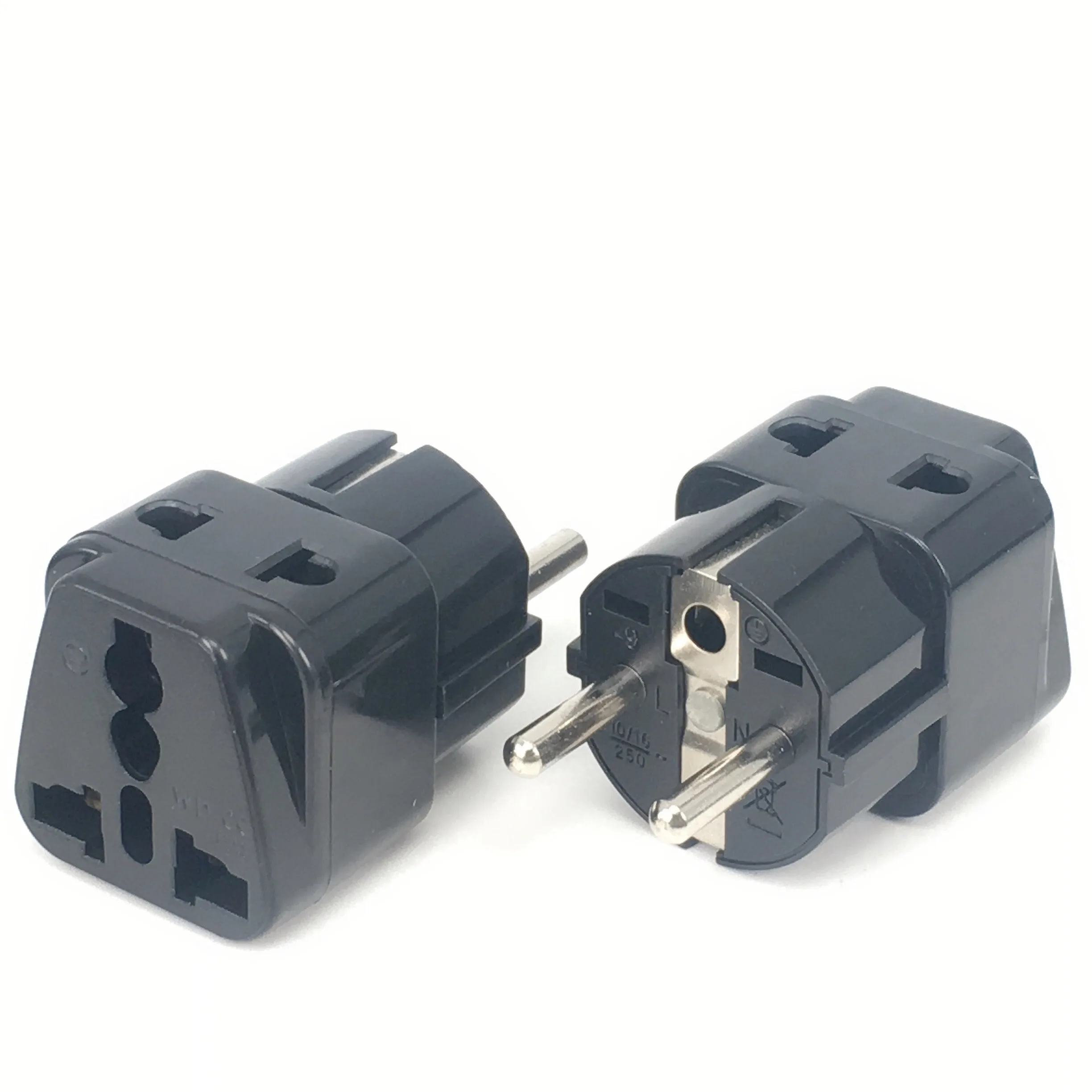 Plug Adapter Eu Plug Adapter Plug Converter Eu Socket Converter Universal Grounded European CN US AU UK to EU Travel Plug Adapter Russia Korea Germany French 16A Socket Converter 250V Type E