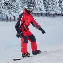 Saenshing, сдельный лыжный костюм для мужчин, водонепроницаемая утолщенная куртка для сноуборда, лыжный комбинезон, уличные зимние горные лыжные костюмы, зимние теплые