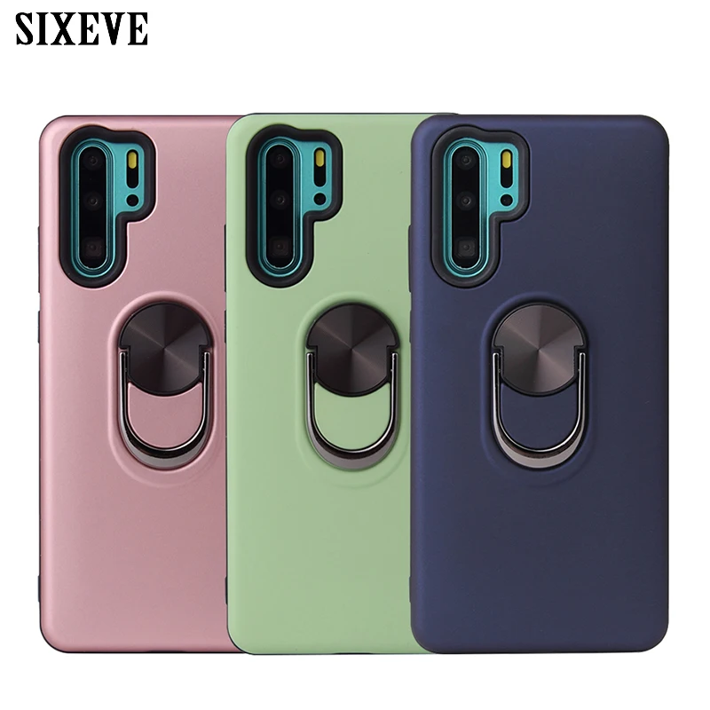 Metal Ring Stand Soft Phone Case For Huawei Mate 20 Pro P20 Lite P30 Honor 10 Nova 3i 4 5 Luxury Silicone Candy Color Cover |