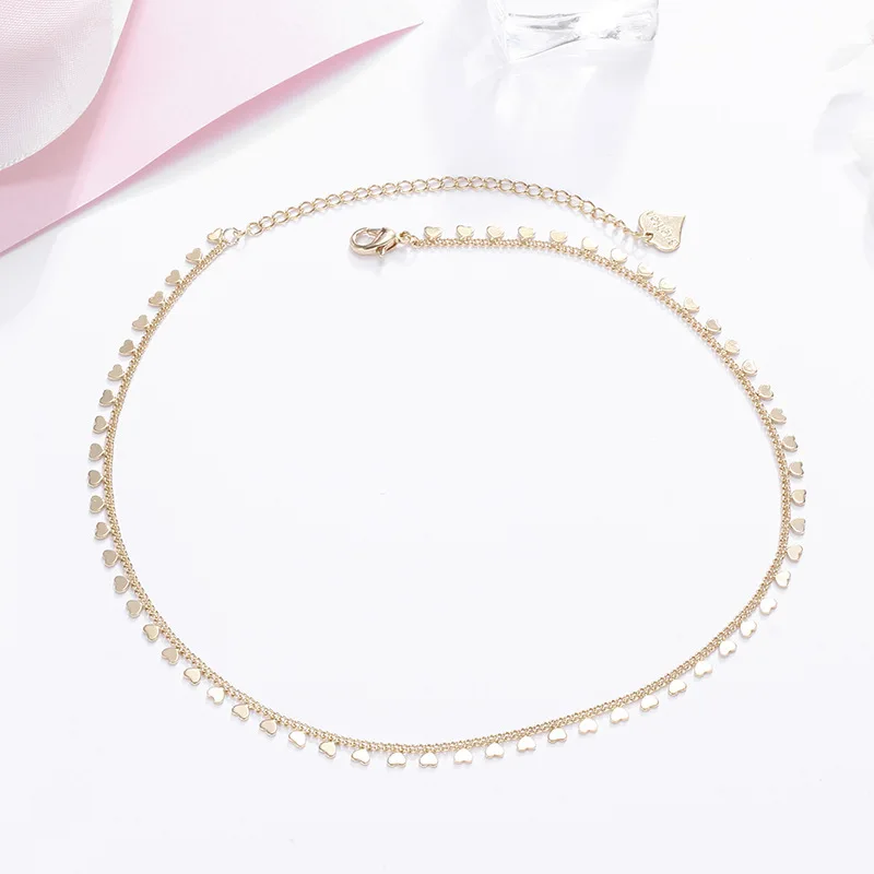 

Hongye New Style Heart Metal Sequins Pendant Necklace Hot Selling Women's Choker