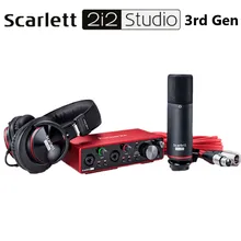 Focusrite scarlett 2i2 studio 3rd Gen записывающая звуковая карта 2i2+ CM25 MKIII конденсаторный микрофон+ гарнитура HP60 MKIII наушники
