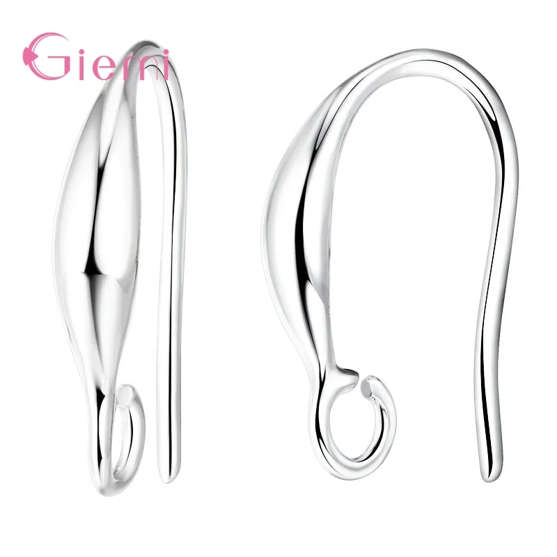 Silver 5 пар/Лот(10 шт.) подлинный 925 пробы серебро Высокое качество DIY серьги крючки обручи фурнитура ювелирные аксессуары - Цвет: Silver