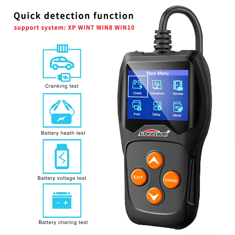 

100 To 2000CCA Car Battery Tester Digital Display Battery Analyzer Professional for for KONNWEI KW600 Diagnostics Tool