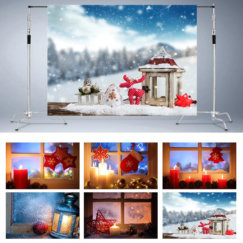 Nitree снега окна лампы в форме свечи Фонари Рождественская куртка с красными