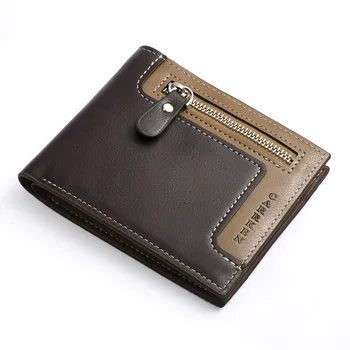 

2019 Hot Fashion men wallets Bifold Wallet ID Card holder Coin Purse Pockets Clutch with zipper Men Wallet With Coin Bag Gift