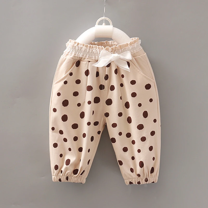 Повседневные штаны в горошек для новорожденных Новые шаровары с рисунком