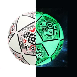 Glowing High Quality Wear Resistant Match Training Football Official NO 5 Fluorescent Soccer PU Match Train Soccer Xmas Gift