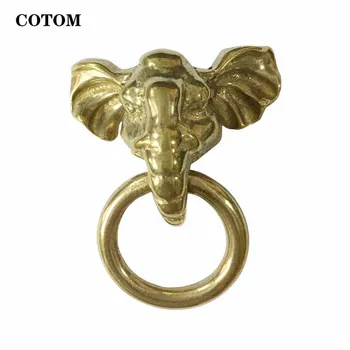 

1PC Brass Small Elephant Front Door Knocker Handmade Animal Door Handle Garden Home Decoration