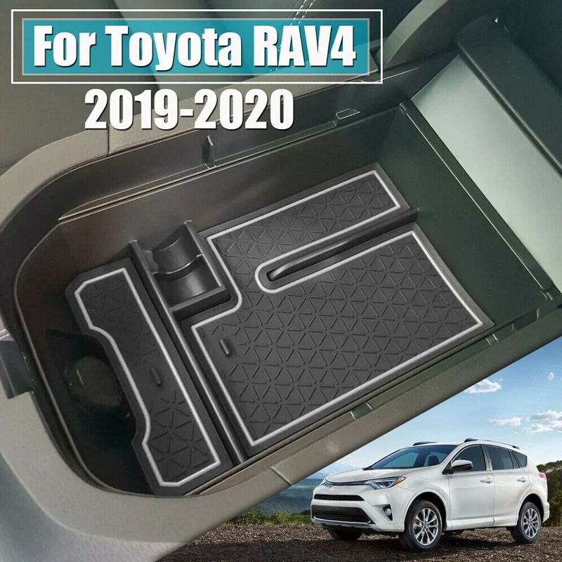 Черный внутренний подлокотник органайзер для хранения для Toyota RAV4