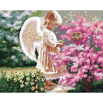 

Flowers And Angel Paintings By Number DIY Pictures Oil Coloring By Numbers Set Gift Drawing By Numbers Canvas Decor New Arrivals