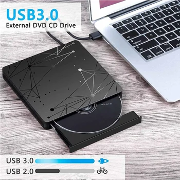 

External DVD Drive USB3.0 Type C DVD RW CD Rewriter Burner Portable Optical Drive Player For PC Laptop Mac OS Windows 10 7 8 XP