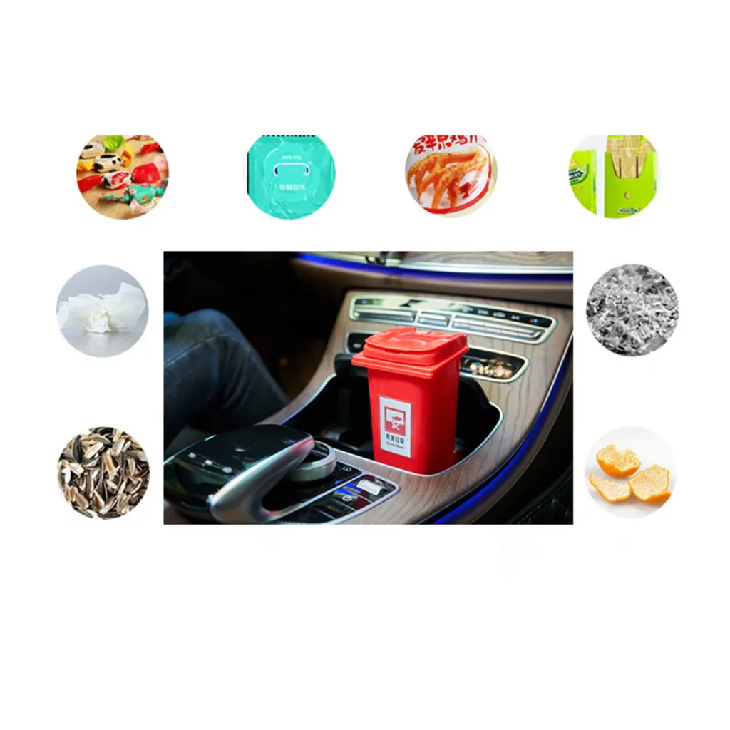 Креативные мини-мусорные ящики Wheelie, пластмассовое ведро, мусорное ведро, настольная мусорная корзина, маленькие ножницы, карандаш, бытовые офисные принадлежности F118