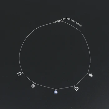 

Newranos 925 Silver Necklace CZ Charms Statement Choker Necklace Fine Jewelry for Women Female Ladies Jewelry