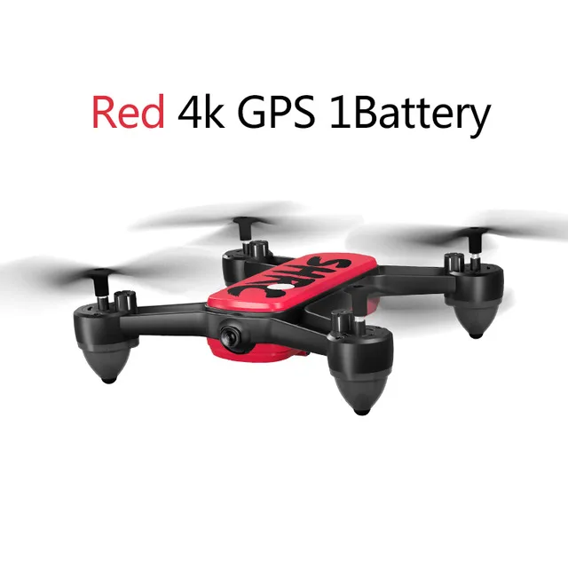 H7 gps Дрон с 4K HD двойной камерой широкоугольный Квадрокоптер анти-встряхивание wifi FPV RC дроны Профессиональный gps smart Follow Me - Цвет: Red 4K GPS 1B