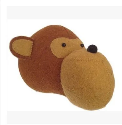 INS Hot Animal, слон, кролик, голова тигра, настенное крепление, мягкие игрушки, декор для спальни, войлок, настенные подвесные куклы, реквизит для фотосессии - Цвет: monkey