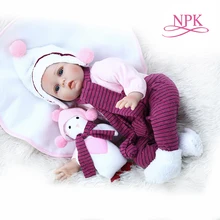 NPK 55 см реалистичный младенец Кукла reborn baby кукла игрушка ручной работы волосы мягкое утяжеленное тело для новорожденных подарок