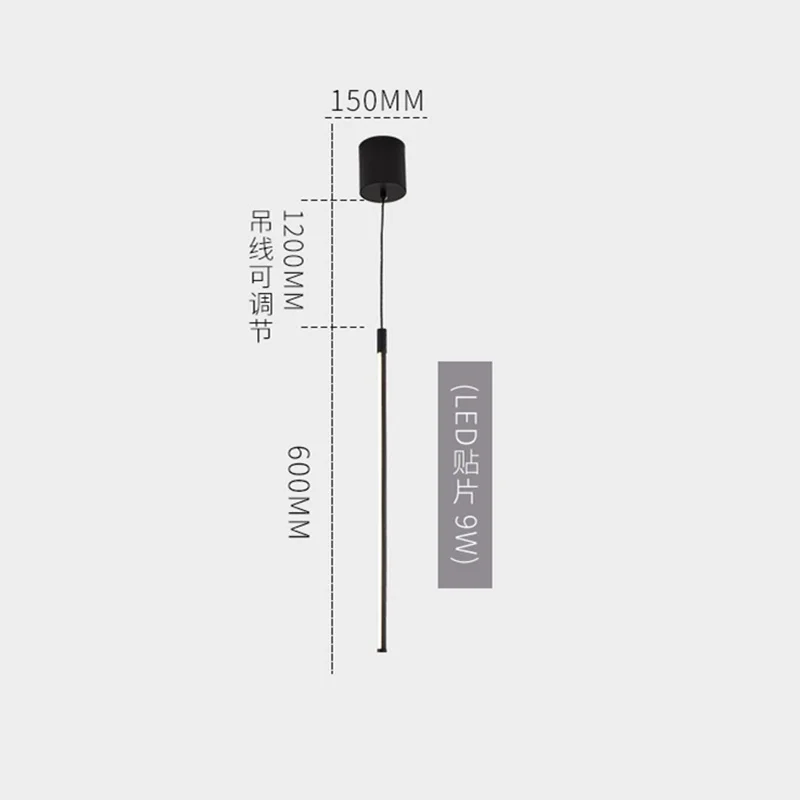 Vertical pendant 9w Современный минималистичный светодиодный Напольная Лампа в скандинавском стиле, стоячие лампы для гостиной, черные алюминиевые светильники, светильник-подставка для салона - Цвет абажура: Vertical pendant 9w