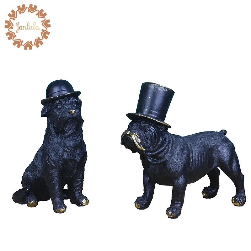 Черная собака Золотая картина украшения Европейский поп-арт Смола ремесло