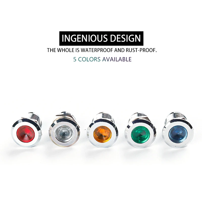 4 LED Indicatore Luminoso 12mm - Rosso, 3-9V DC, Impermeabile Per Pannelli - Foto 8