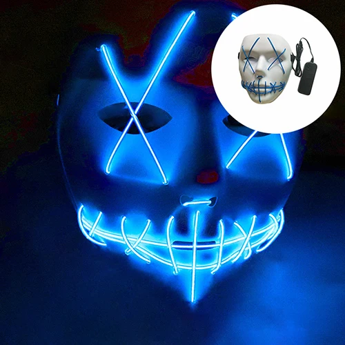 Маска для Хэллоуина светодиодный светящийся Смешные Маски The Purge eyear Great Festival cosplay Костюмные принадлежности Вечерние Маски - Цвет: 2