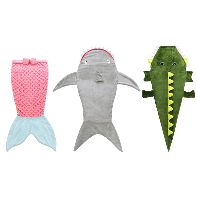 

Kids Mermaid Tail Blanket Super Soft Flannel Children Crocodile Sleeping Bag Shark Sleeping Sack Sofa Bed Blanket Best Gifts