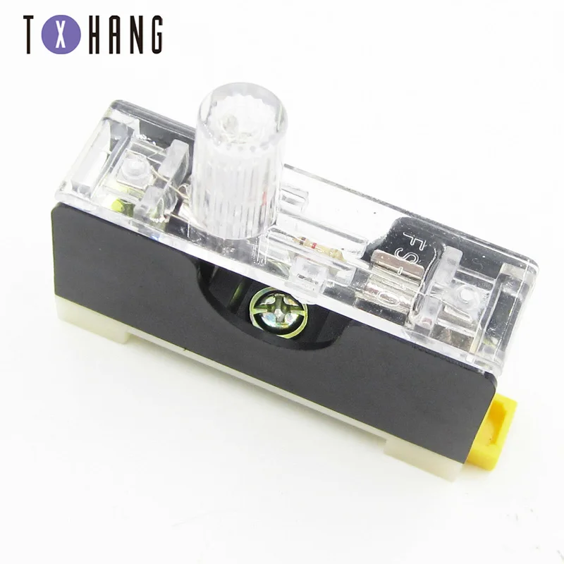 

1pc FS101 10A 6*30mm Fuse Socket With Indicator Light DIN RAIL Mounted Fuse