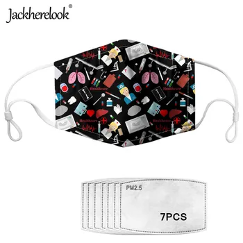 

Jackherelook Activated Carbon 7 Filter Windproof Mouth Masks Nurse Pattern Anti Dust Mask Washable Reusable Women/Men Face Masks