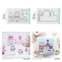 

Village Metal Craft Cutting Die Diy Scrapbook Paper Diary Decoration Card Handmade Embossing New Product 2021