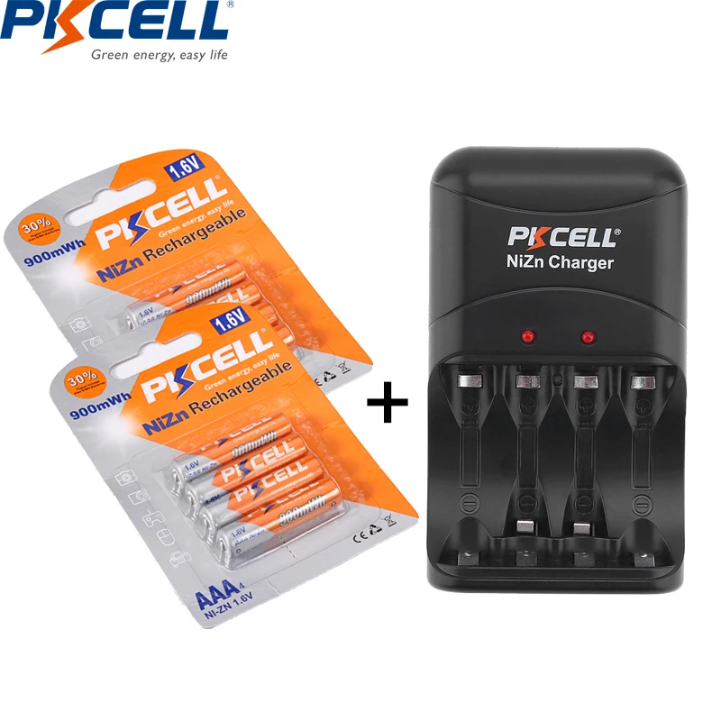 Battery-Charger Rechargeable-Battery Pkcell Aaa Ni-Zn 900mwh for AA/AAA 8pcs 3A