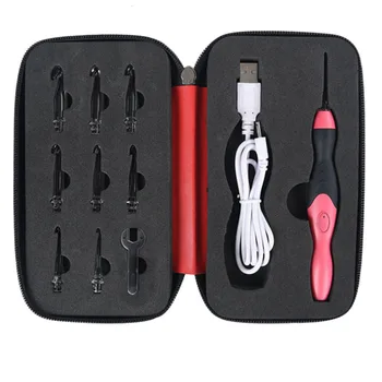 

USB Charging LED Glow Crochet Hook With Led 9 Sizes Hooks Emergency Lighting Knitting Needles Replaceable Top Hook Sewing Tools