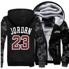 Мужские толстовки с капюшоном Jordan 23, модная уличная одежда, камуфляжная плотная куртка, осенне-зимняя толстовка с капюшоном, мужские пальто