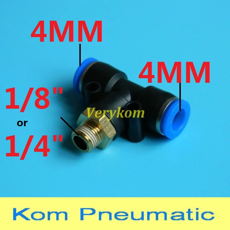 100pcs Pneumatic 4mm-1/8" BSPT Threaded Male Connectors 
