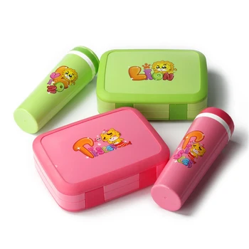 

Cartoon Lunch Box With Water Bottle and Bag Microwave Leakproof Lunch Box for Kid Children Student Portable Bento Box