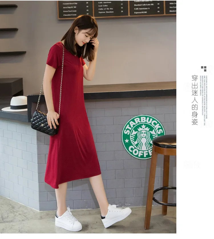 Fdfklak Modal Comfortable Sleepwear Women Night Shirt New Short Sleeve Long Dress Spring Summer Nightgowns Female Sleepshirt
