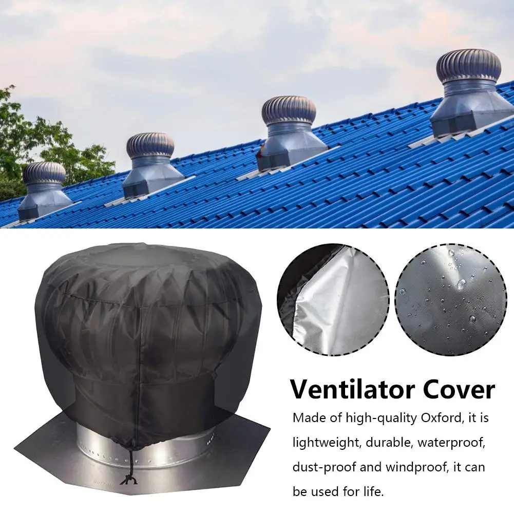

Air Vent Cover Turbine Roof Vent Outdoor Roof Ventilator Cover Waterproof Silver Coated Oxford Cloth Turbine Turbo Vent Cover