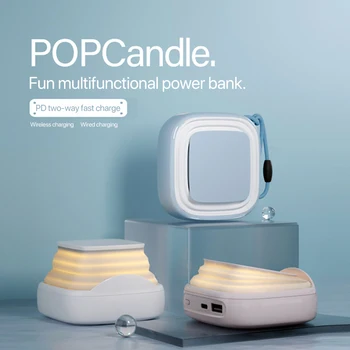 

Mini Power Bank Wireless Night Light Multi-Function Compact Portable Power Source 10000 MA