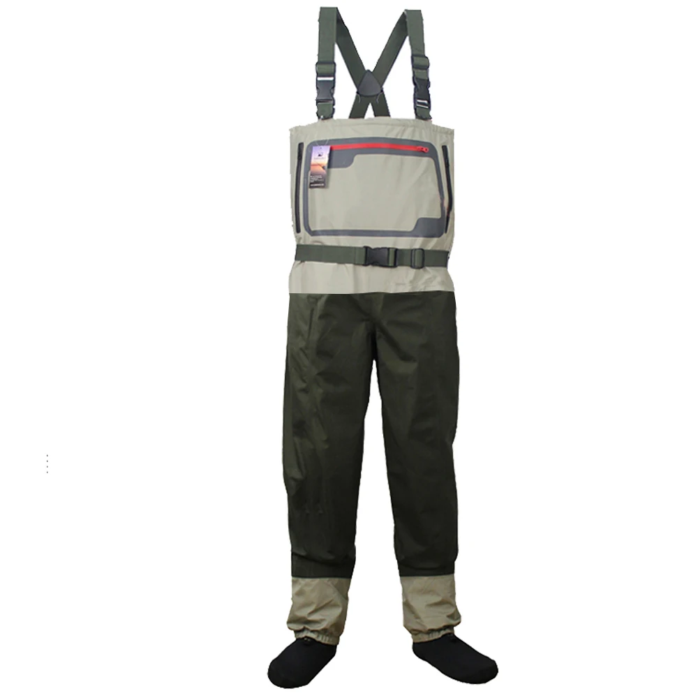 

New Men's Fly Fishing Chest Waders Breathable Waterproof Trousers Fishing Wader Hunting Wading Pants with Stocking Foot