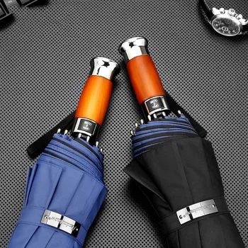 

Osdonna double-layer business automatic umbrella to increase the umbrella surface wind and rain folding black umbrella