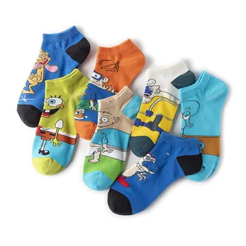 

Blue Sock Mens Boat Adult Anime Men's Thin Sox High Quality Plaid Socks Cotton Spring Unisex Trendy Calcetines Squidward Sokken